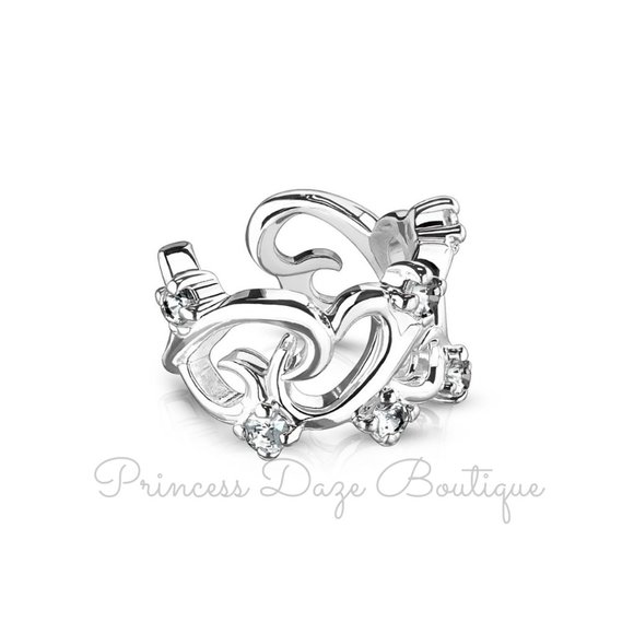 Silver Unique Diamond Clip On Ear Cuff /‎ Fake Cartilage Non-Piercing Earring - Picture 1 of 2